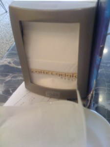 Paperserviette in einer Eisdiele