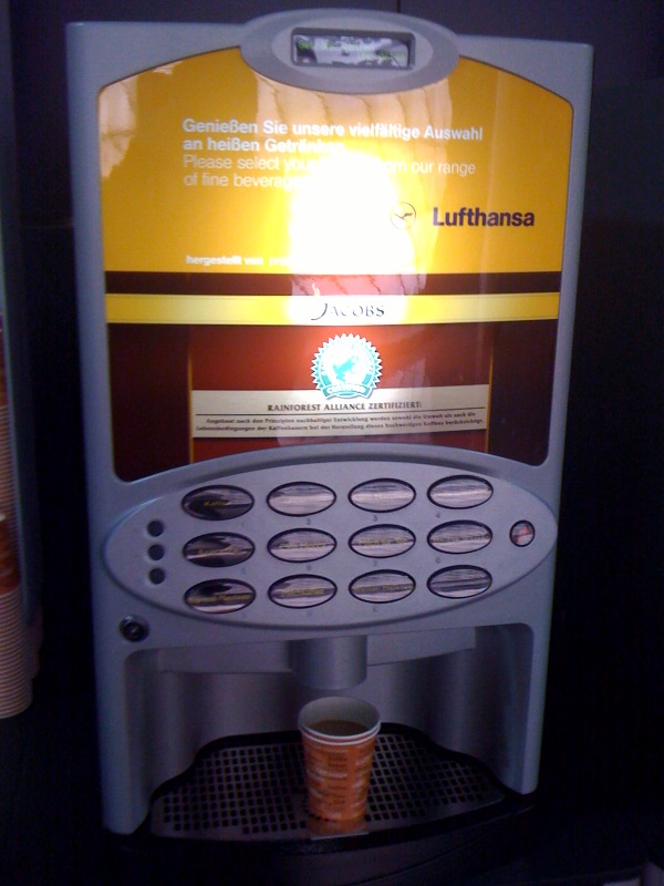 Neuer Kaffeeautomat bei Lufthansa