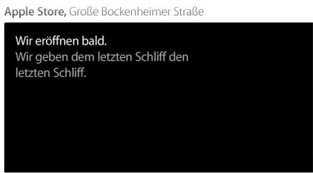 Die Eröffnung vom Apple Store Frankfurt verzögert sich.