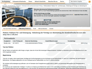 ePeition an den Deutschen Bundestag.