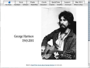 apple Zum Tode von Beatles George.