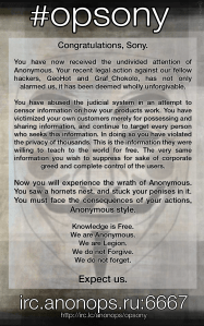 Hacker-Sturm gegen Sony.