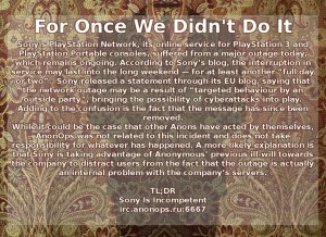 Sony2 Hacker: Wir sind es nicht gewesen!