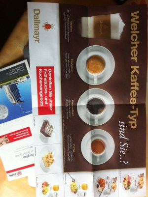 Die Speisekarte lag als Tisch-Set aus. 