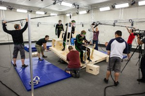 Ein komplettes Set beim Dreh.