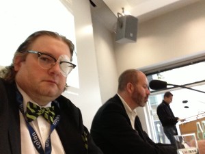 Mit Augenklappe auf dem Podium der Medientage und dennoch nicht blind beim Thema Gamification.