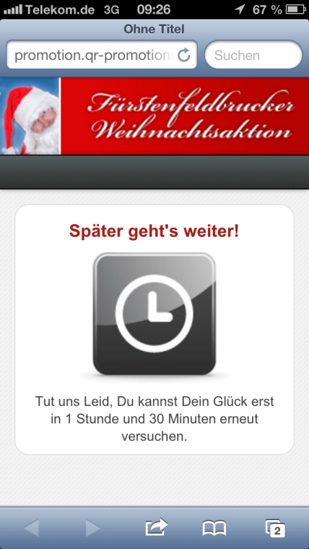 Erst nach 1,5 Stunden kann ich wieder mitspielen.