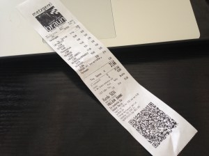 QR Code auf dem Kassenzettel