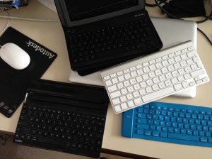 Meine gesammelten Blauzahn-Tastaturen.