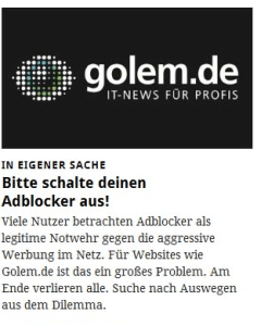 Golem: Bitte keine Adblocker.