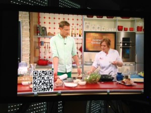 Kochsendung mit QR-Code.