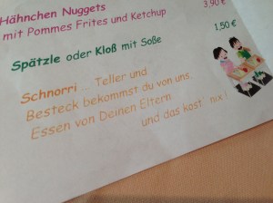 Der Schnorri-Teller auf der Speisekarte.