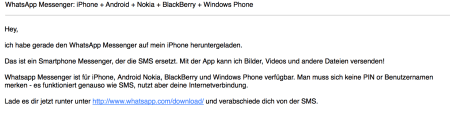 Spam-Mails von WhatsApp