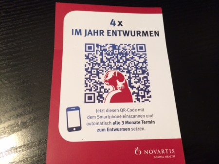 Der QR-Code zum Entwurmen des Hundes.