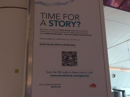 QR-Codes am Flughafen Gatwick