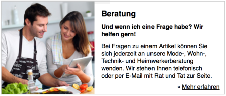 Auch im Online-Zeitalter geht Beratung - wie hier bei Neckermann.