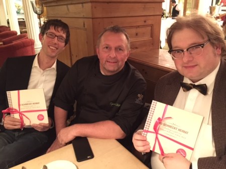 Foodblogger Thomas Gerlach, Sternekoch Michael Fell und Matthias J. Lange.