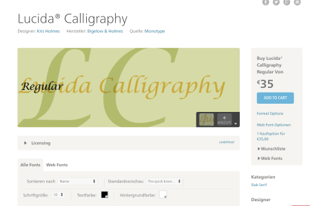 35 Euro ist mir Lucida Calligraph nicht wert.