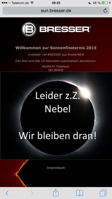 Bresser hatte einfach Pech mit dem Wetter.