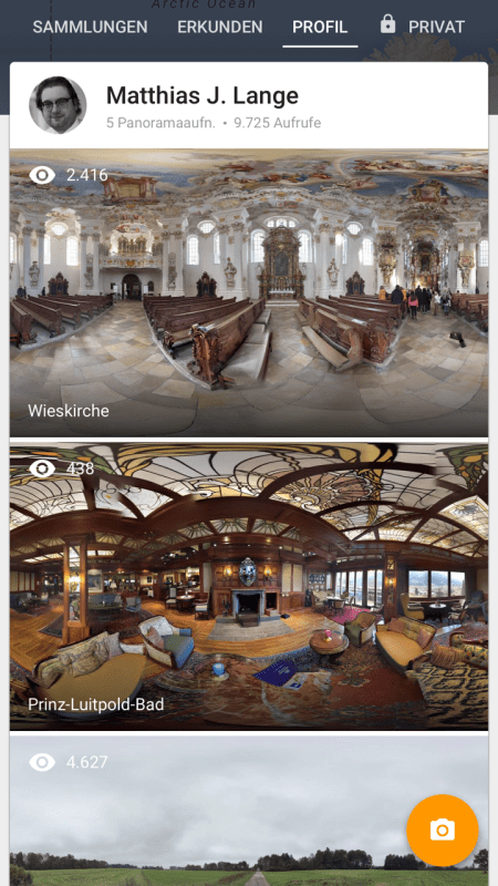 Ich habe mit der Google Street-View App herumgespielt. Unten der Salon des Hotel Prinz Luitpold Bades in Bad Hindelang.