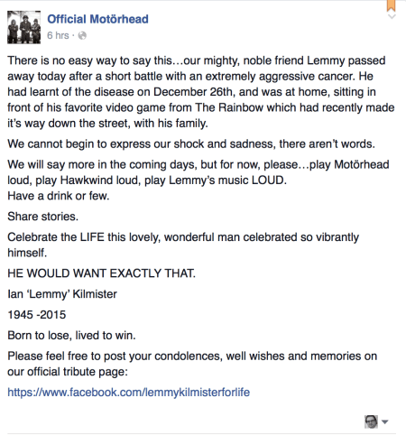 Via Facebook wurde die Nachricht verbreitet.