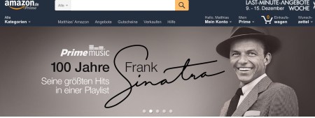 Auch Amazon gedenkt Frank Sinatra.