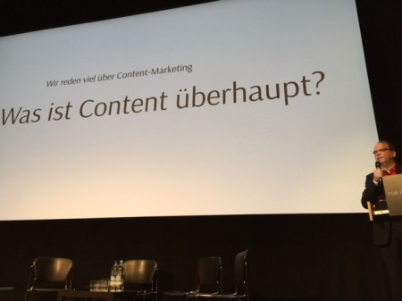 Klaus Eck ging der Frage nach, was Content überhaupt ist.