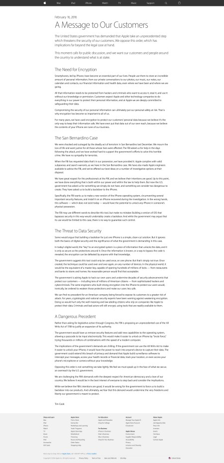 A Message to Our Customers