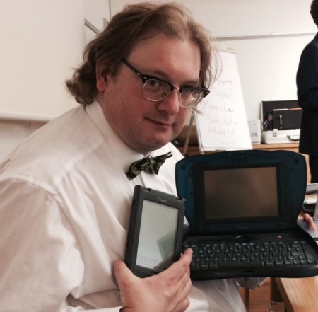 Mit dem Newton begann es: Erste Versuche von Arbeiten unterwegs.