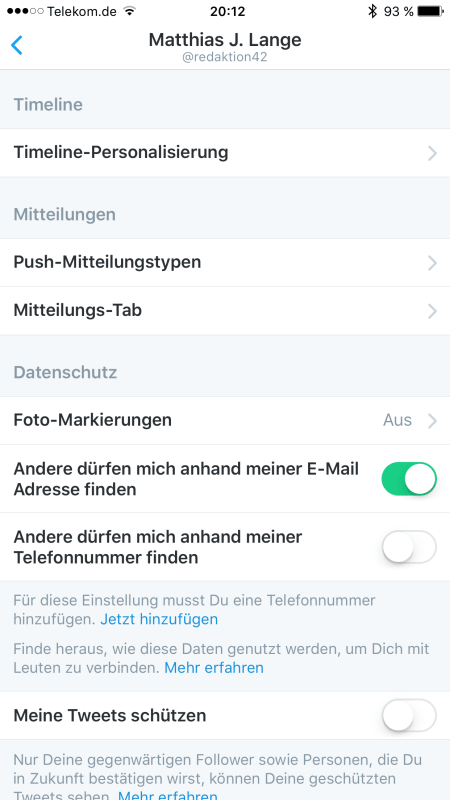 Unter Timeline-Personalisierung versteckt sich die Filterblase. 