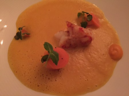 Karotten-Ingwersuppe samt Wildwassergarnele