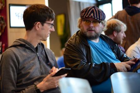 Thomas Gerlach und ich bei der Arbeit. Foto: MS