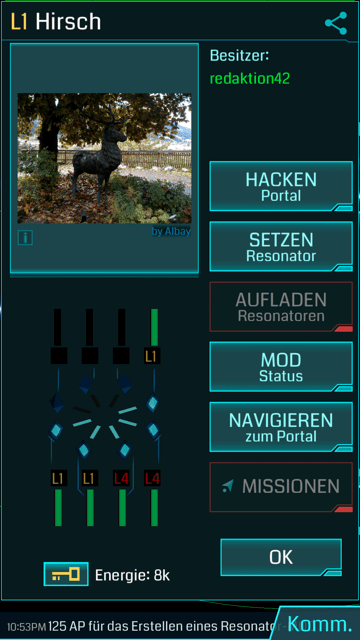 Angriff auf den Hirschen in Ingress.