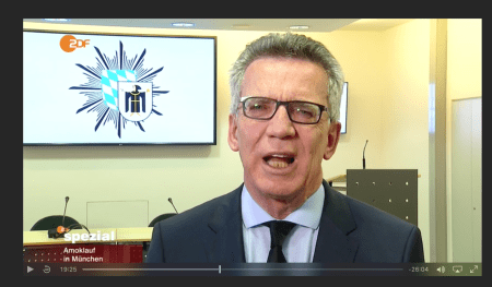 Bundesinnenminister Thomas de Maizieles im ZDF Interview.