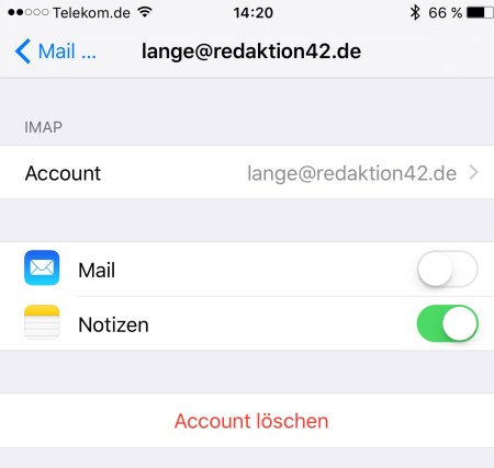 Also Mail deaktivieren.