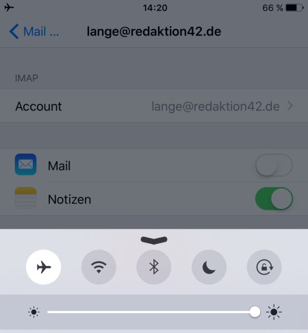 Flugmodus aktivieren