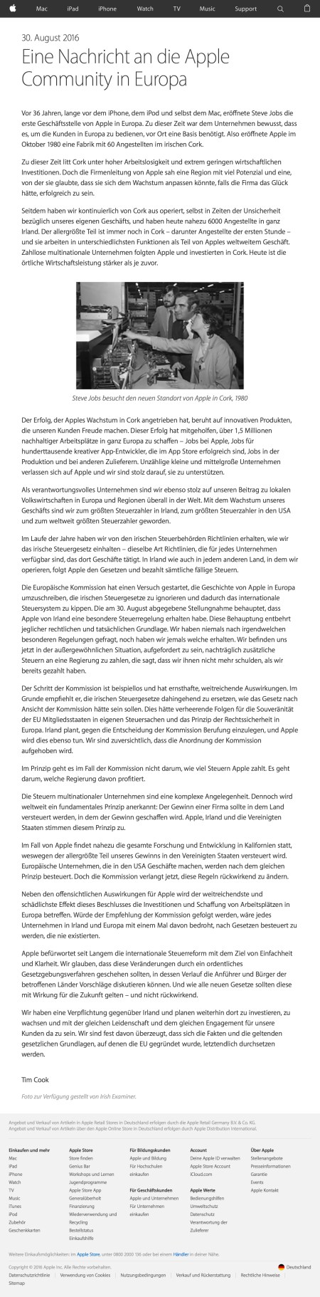 Eine Nachricht an unsere Kunden in Europa