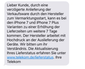 OMG - die Auslieferung verzögert sich.