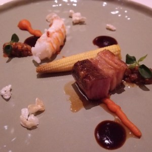 Langostino, Barbecue und Schweinebauch