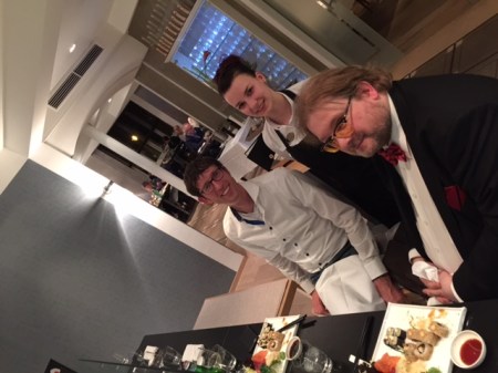 Hier bei der Arbeit als Blogger mit Foodblogger Thomas Gerlach. Wir sind im Gespräch mit Sushi-Expertin Jasmin Voit in der Goldenen Traube in Coburg.