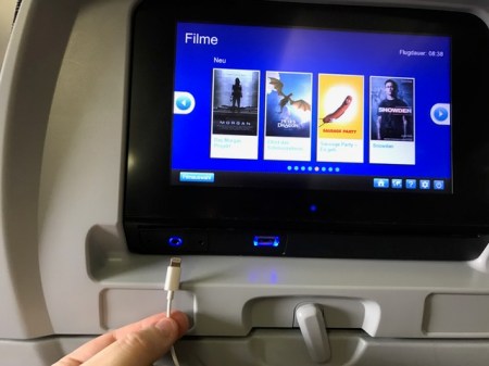 Tolles Entertainment-System an Bord, aber nicht, wenn man ein Lightning-Kabel hat.