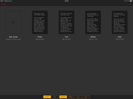 Ich kann nun verschiedene Skripte einladen.