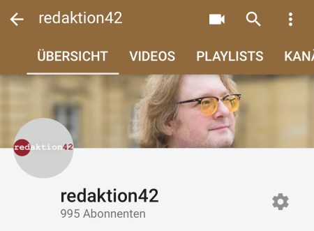 Zunächst war ich unter der 1000 Abonnenten Grenze. 