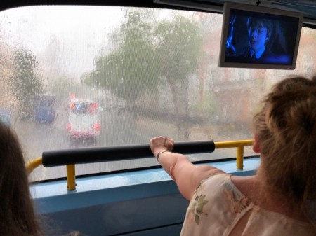 Theoretisch ein guter Blick, praktisch nicht - es regnet in London. 