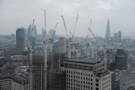 Blick über London - es wird gebaut. 