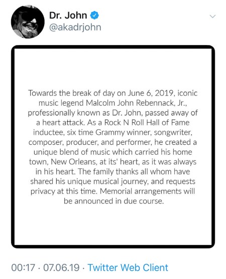 Die Meldung kam per Twitter. 