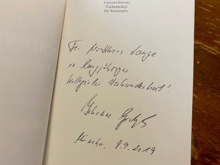 Widmung im Buch.