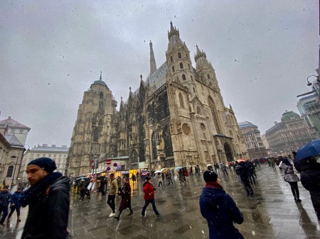 Der Stephansdom im Schnee.
